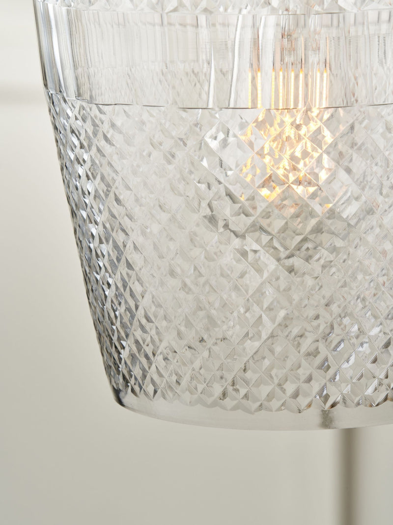 Pacific Giselle handcut glass pendant light, imported from the UK