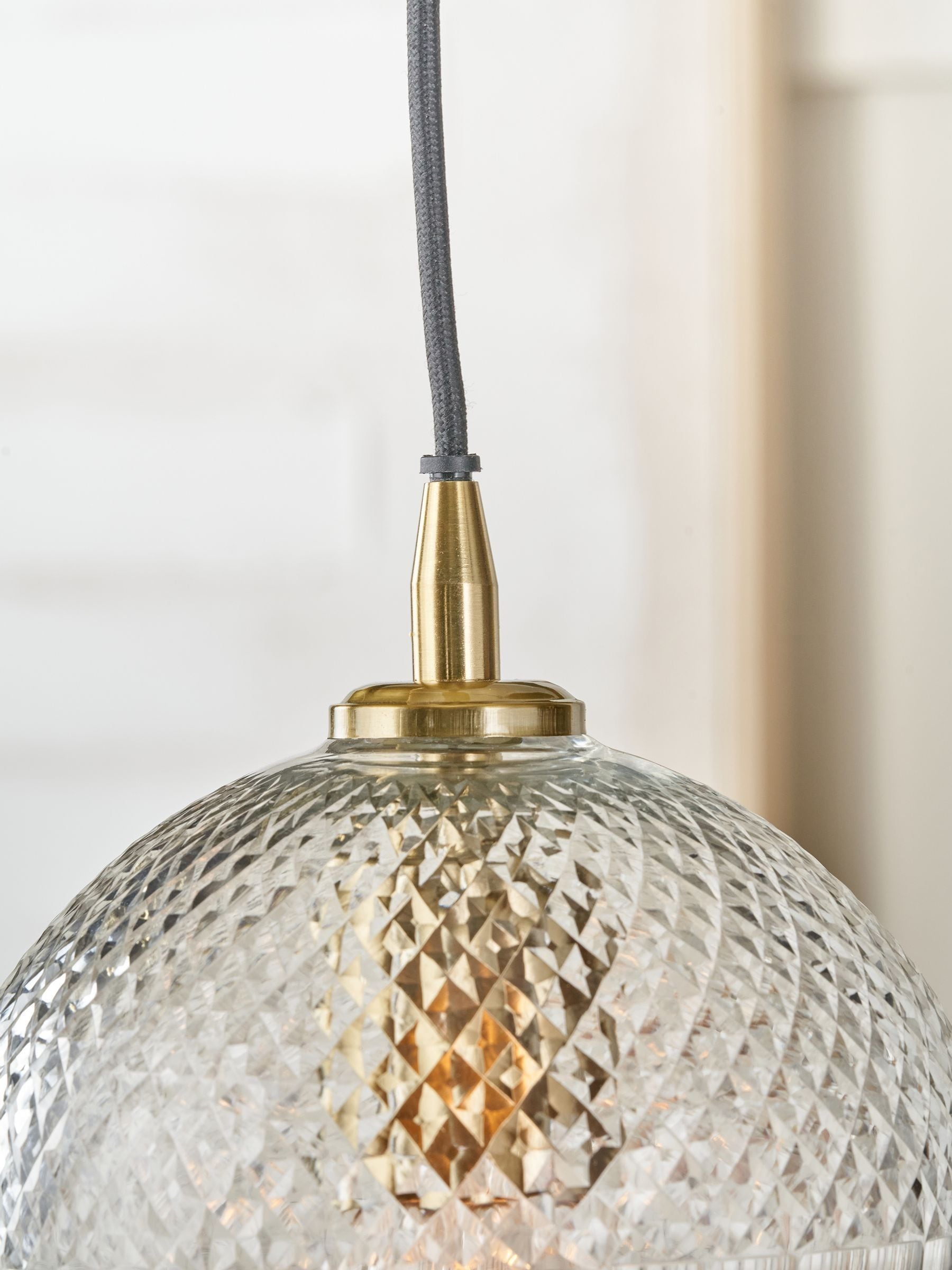 Pacific Giselle handcut glass pendant light, imported from the UK