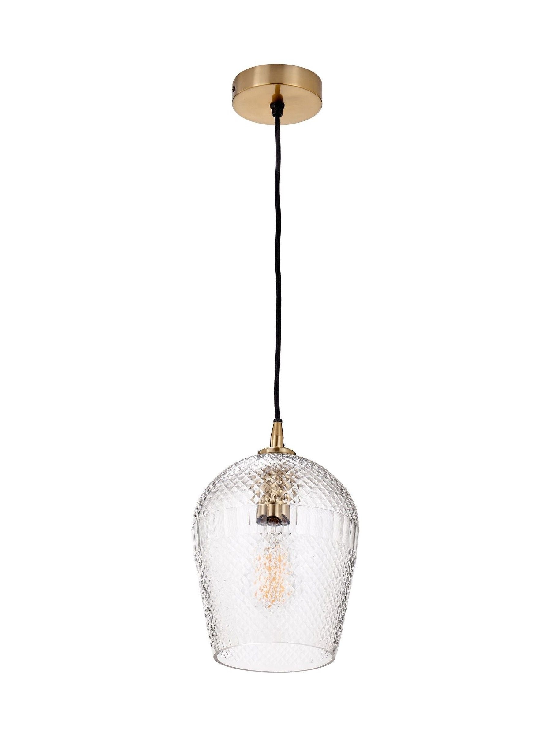 Pacific Giselle handcut glass pendant light, imported from the UK