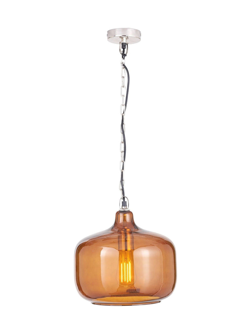 Pacific Amber glass pendant ceiling light, imported from the UK