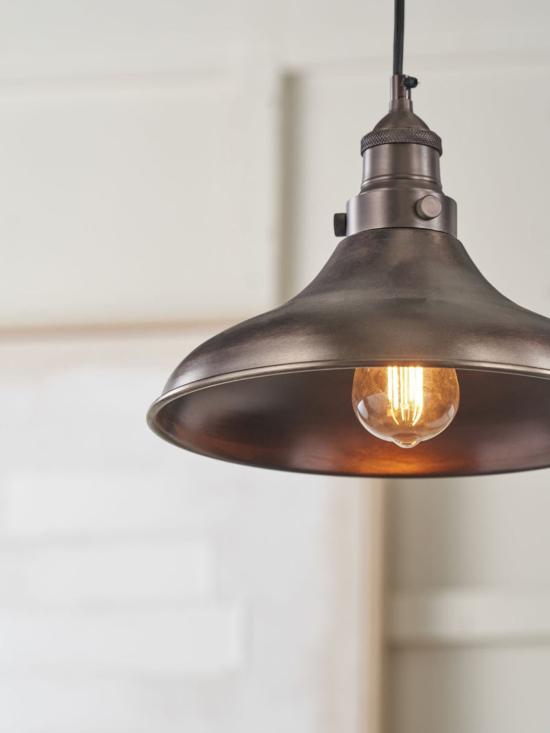 Pacific Ellis café pendant light antique brass finish (British brand)