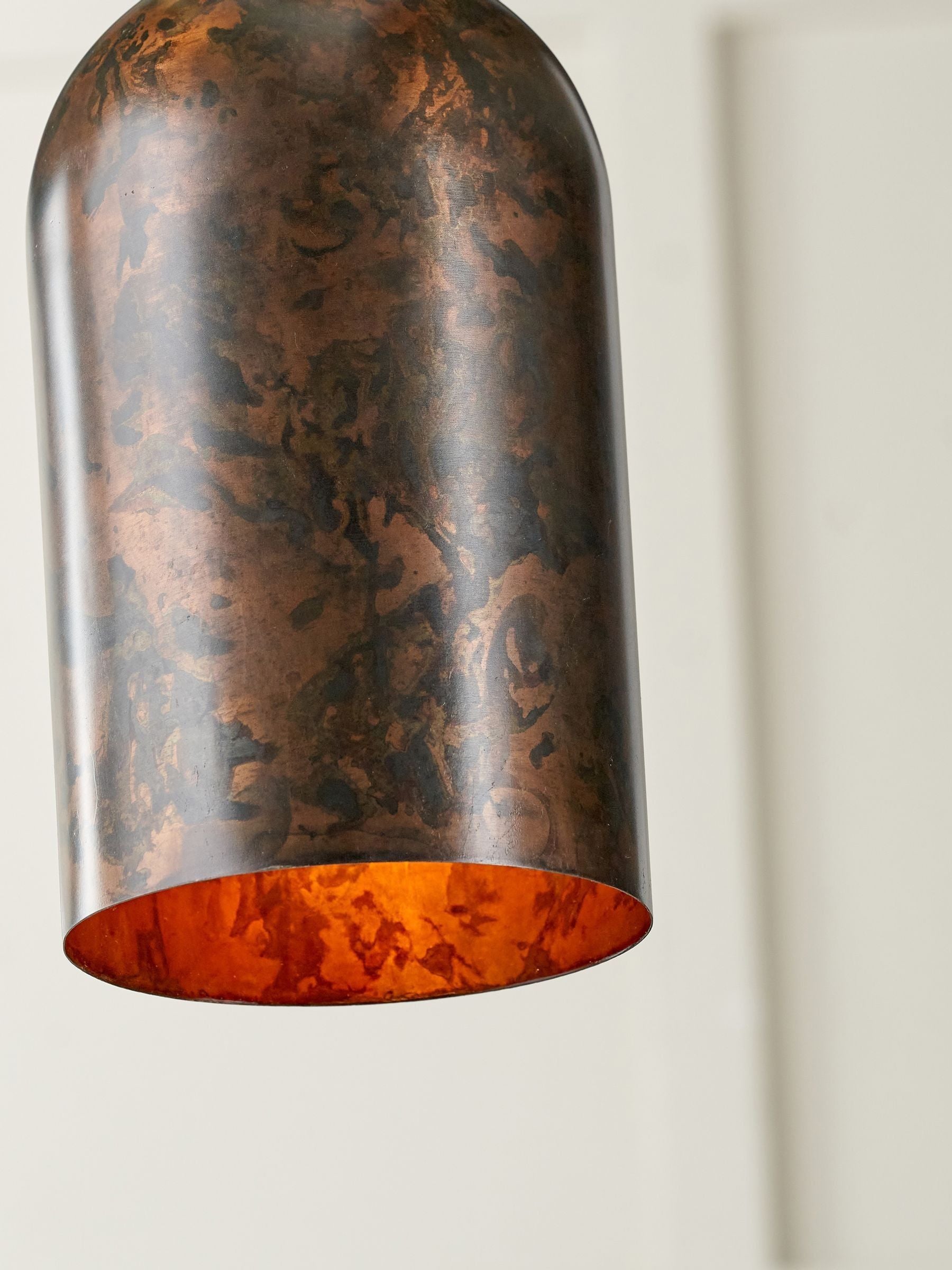 Pacific Copper Mason tall domed metal pendant light, imported from the UK