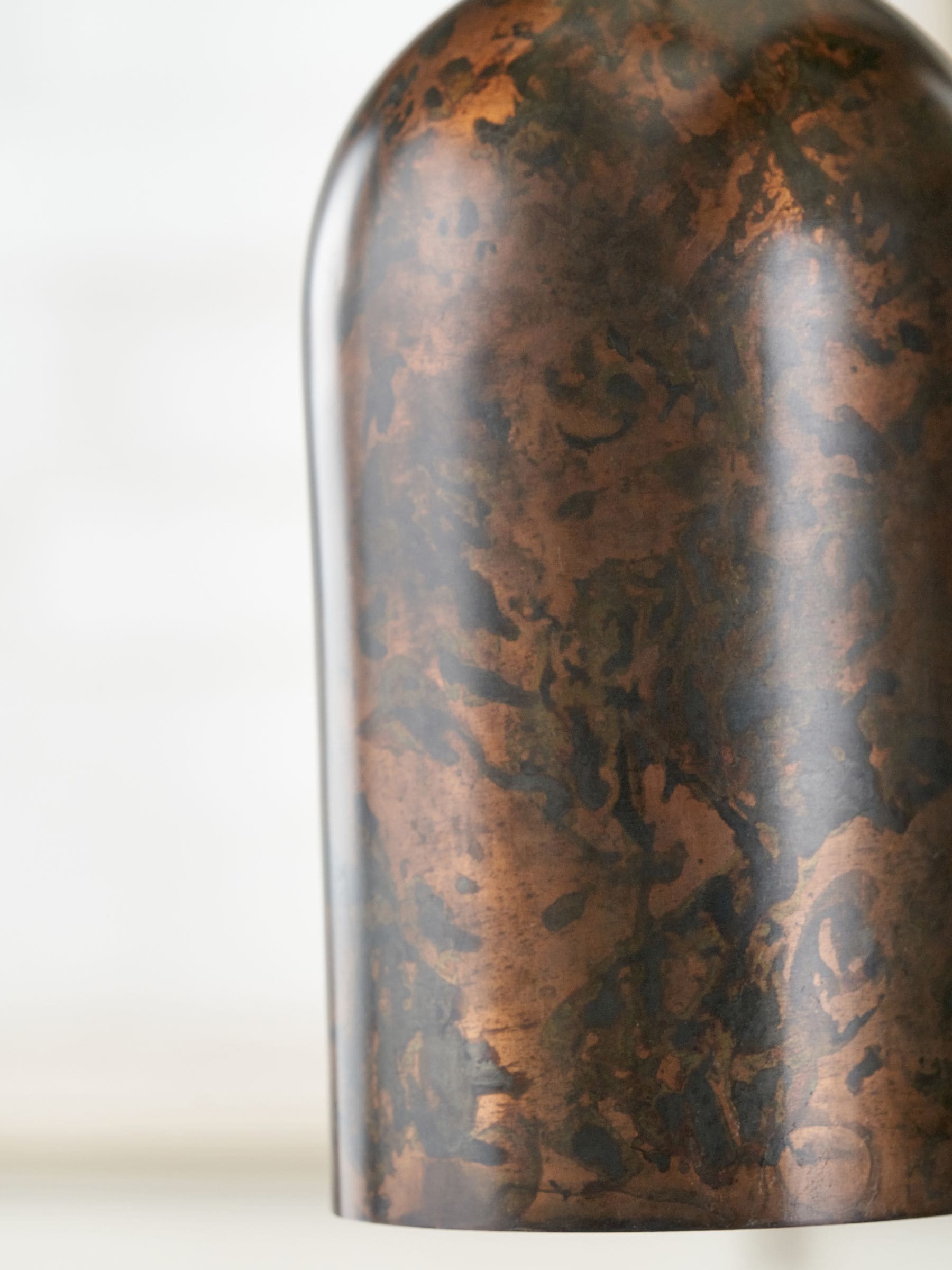 Pacific Copper Mason tall domed metal pendant light, imported from the UK
