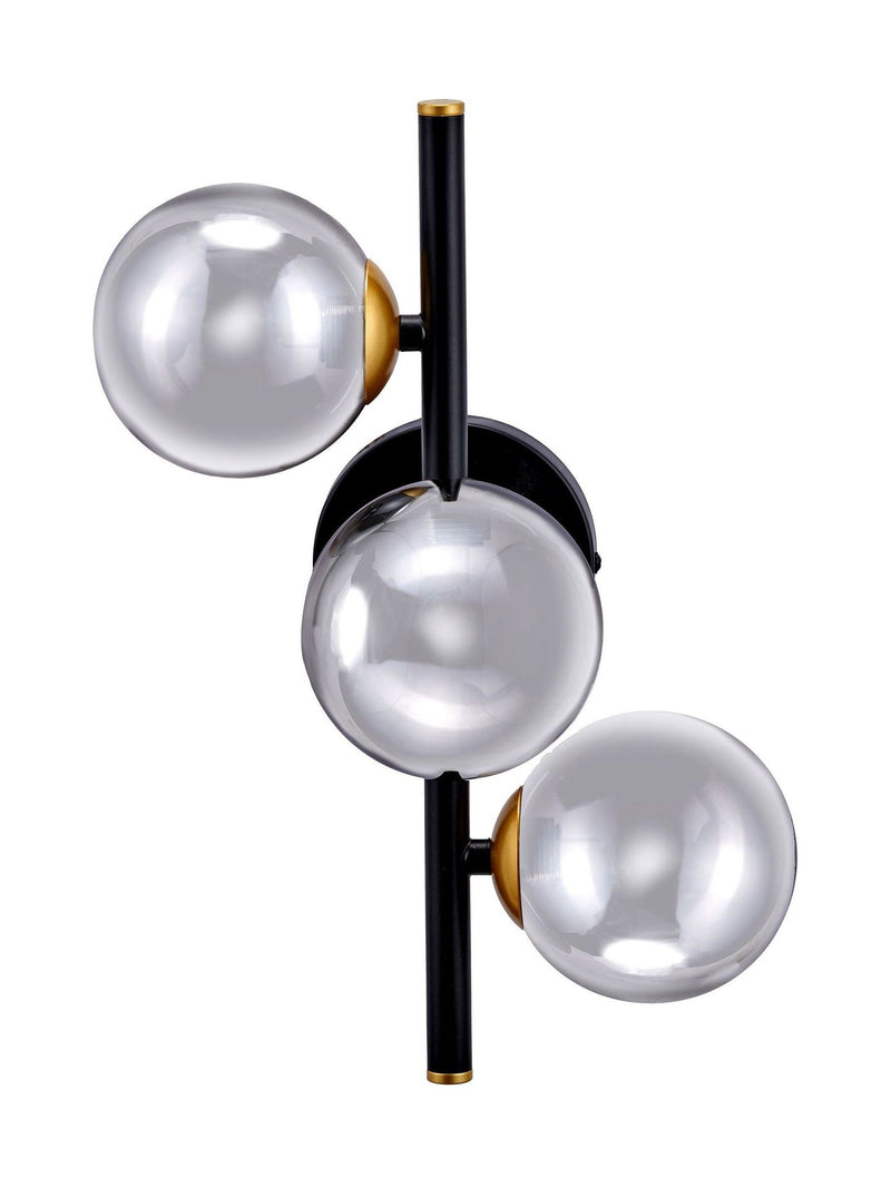Pacific Smoke Blair glass ball metal wall light, UK version