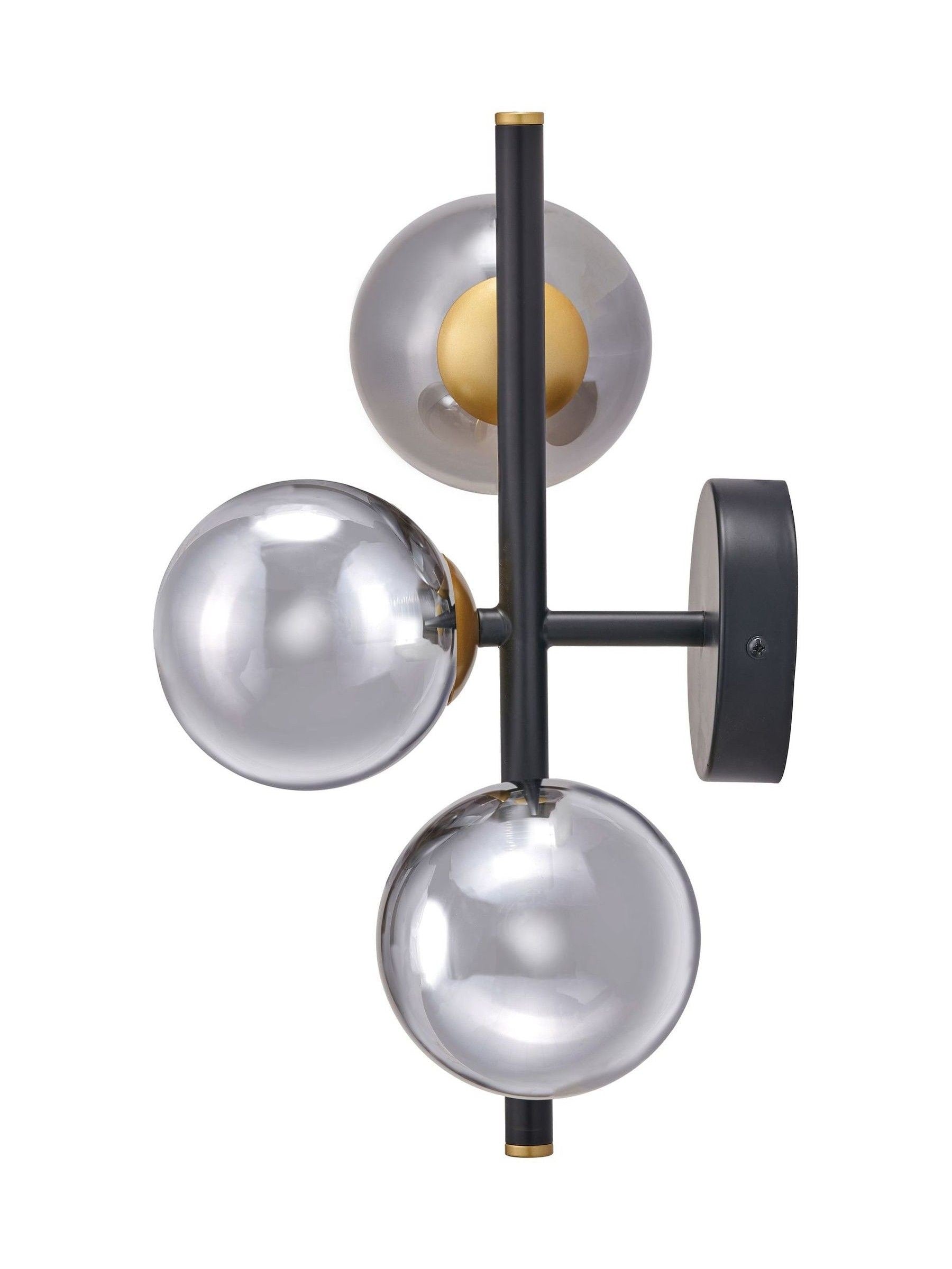 Pacific Smoke Blair glass ball metal wall light, UK version