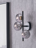 Pacific Smoke Blair glass ball metal wall light, UK version