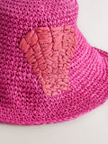 Pink shell detail bucket hat, imported from the UK