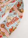 Coca Cola licensed map print bucket hat, imported from the UK