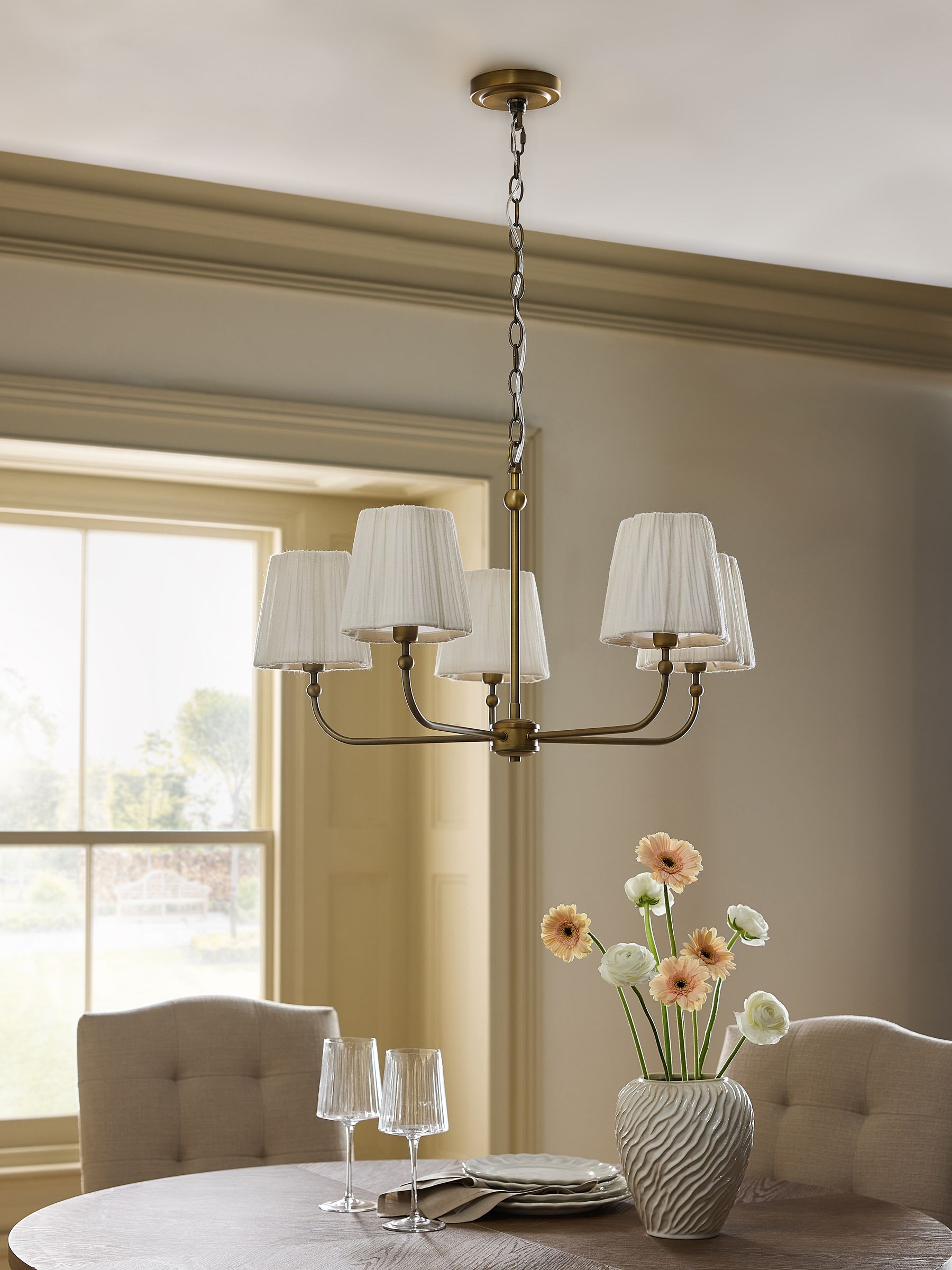 Brass Grace 5 light chandelier - British product