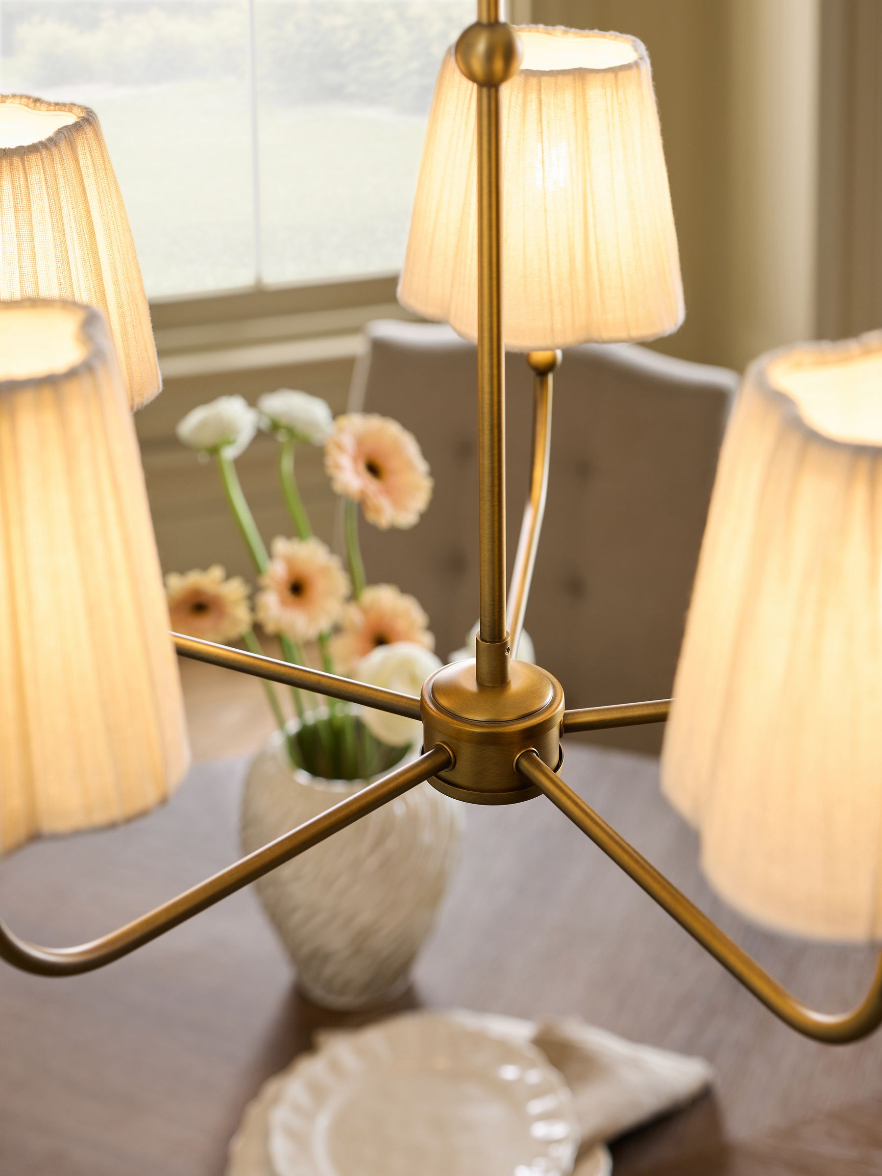 Brass Grace 5 light chandelier - British product