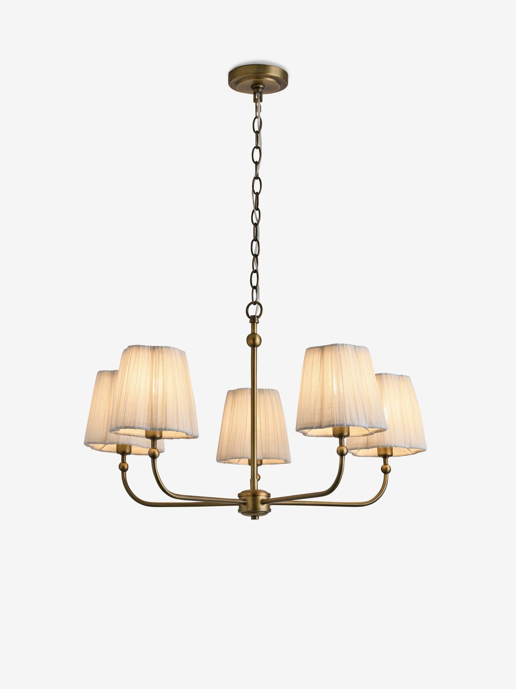 Brass Grace 5 light chandelier - British product