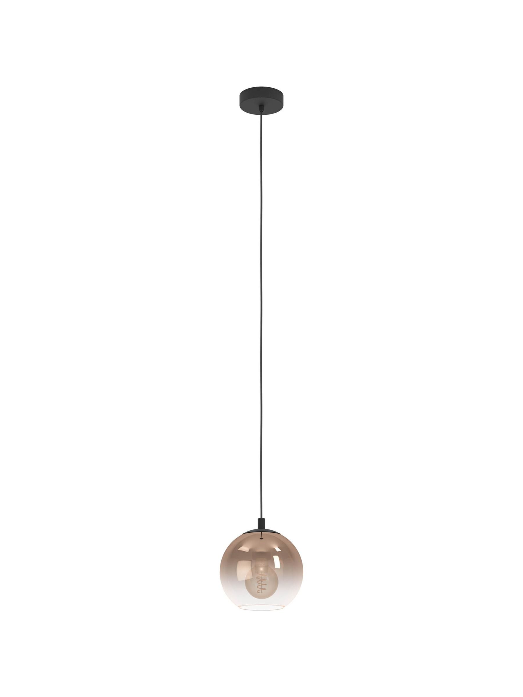 Eglo copper single pendant light, imported from the UK