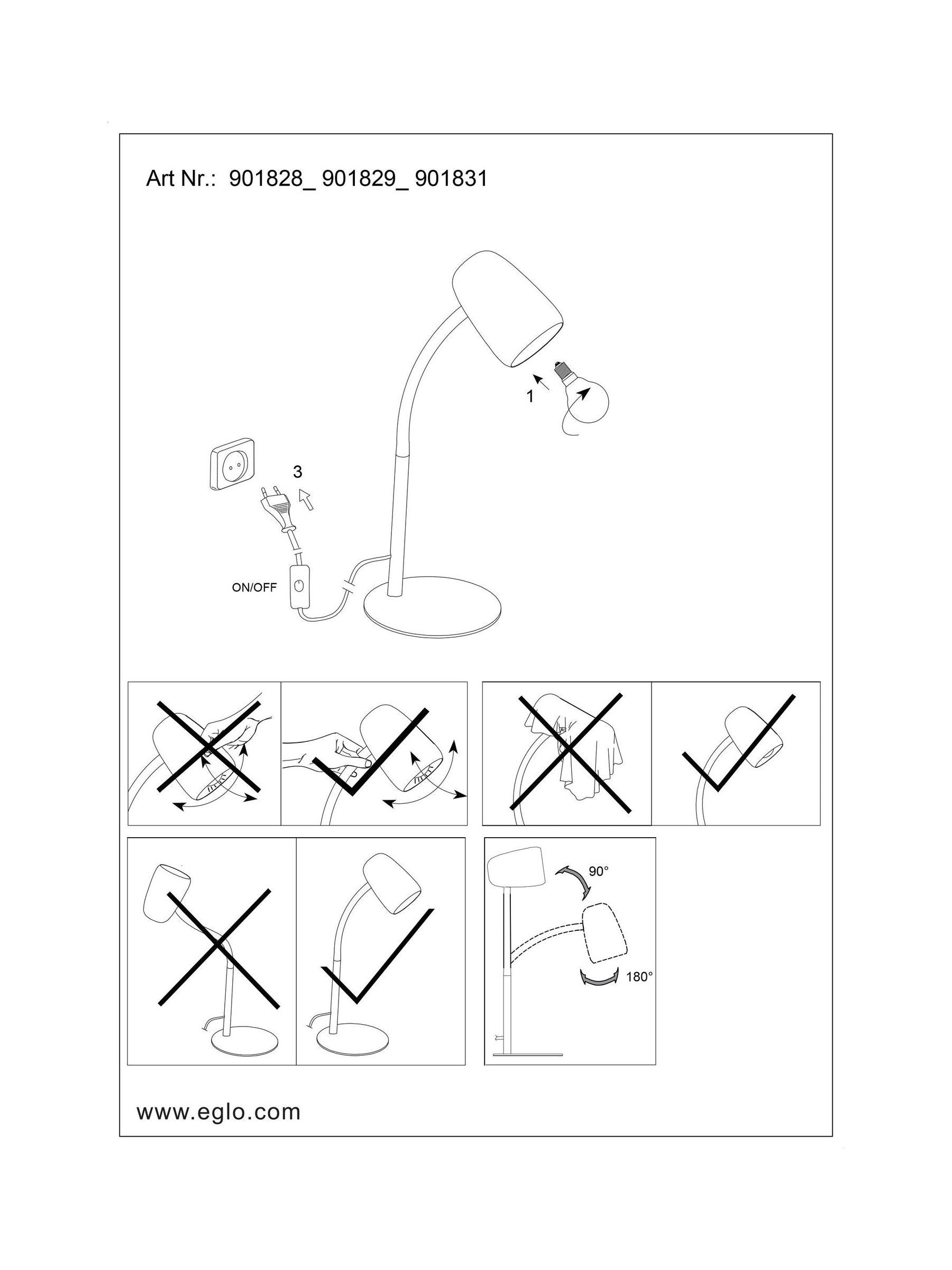 Eglo Black Carlo modern steel desk lamp, imported from the UK