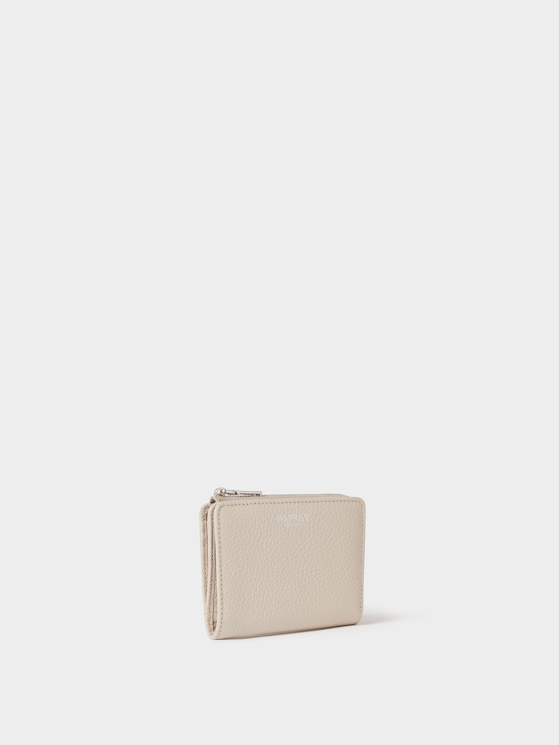 Osprey London medium leather zip matinee purse, imported from the UK