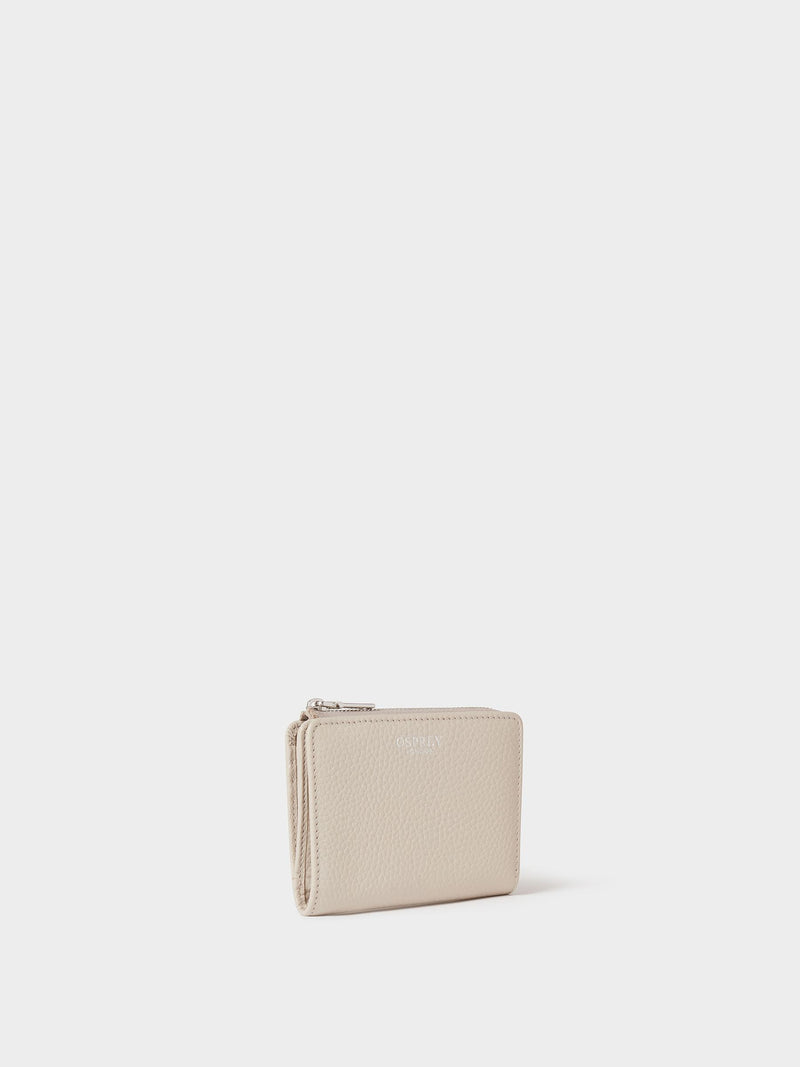 Osprey London medium leather zip matinee purse, imported from the UK