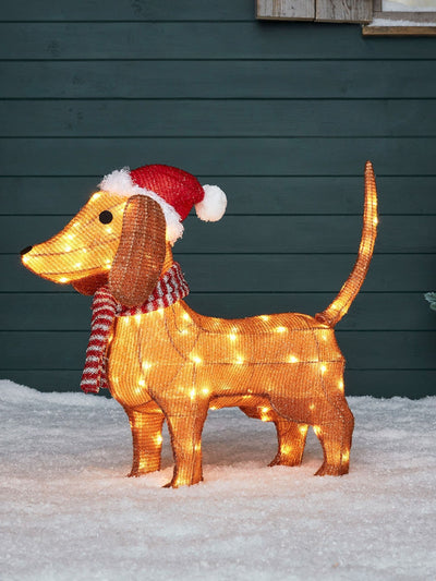 Next Lights4fun Dachshund Outdoor Christmas Figure 65cm- Buy online at McGrocer
