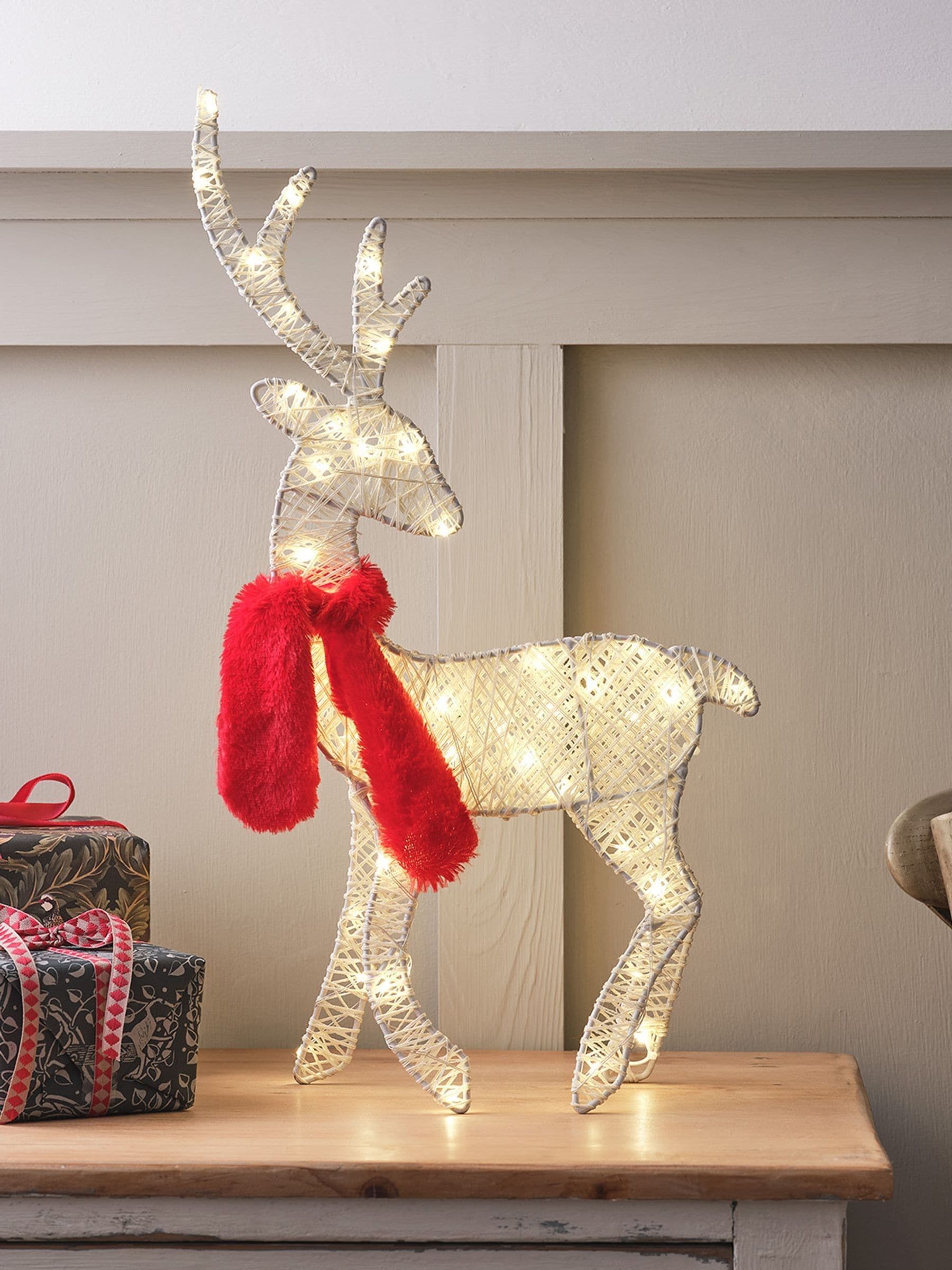 Lights4fun indoor stag LED figure 50cm, imported from the UK