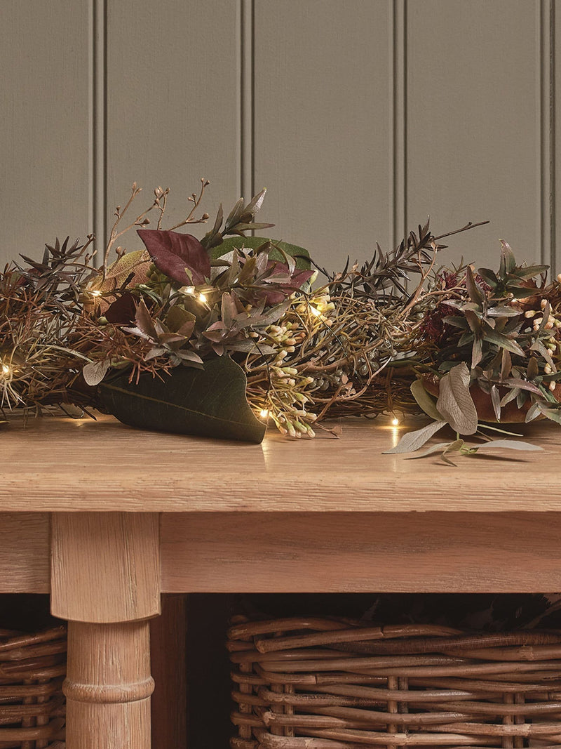 Lights4fun pre lit autumn winter garland 2m - British product