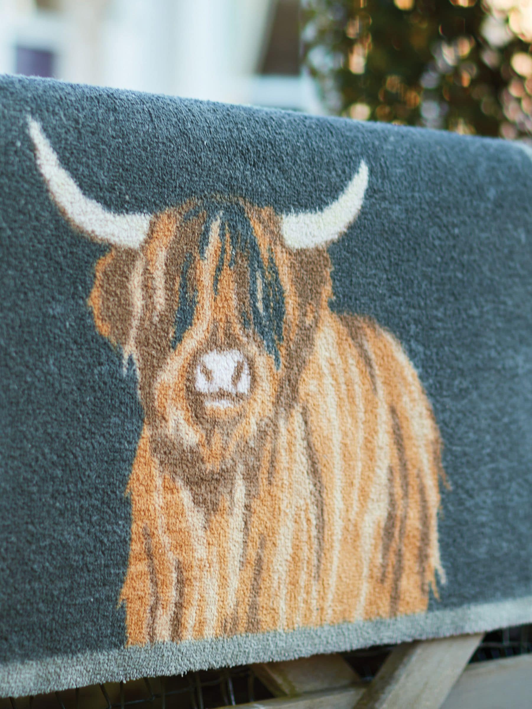 Hug rug navy highland 65x85cm doormat, UK version