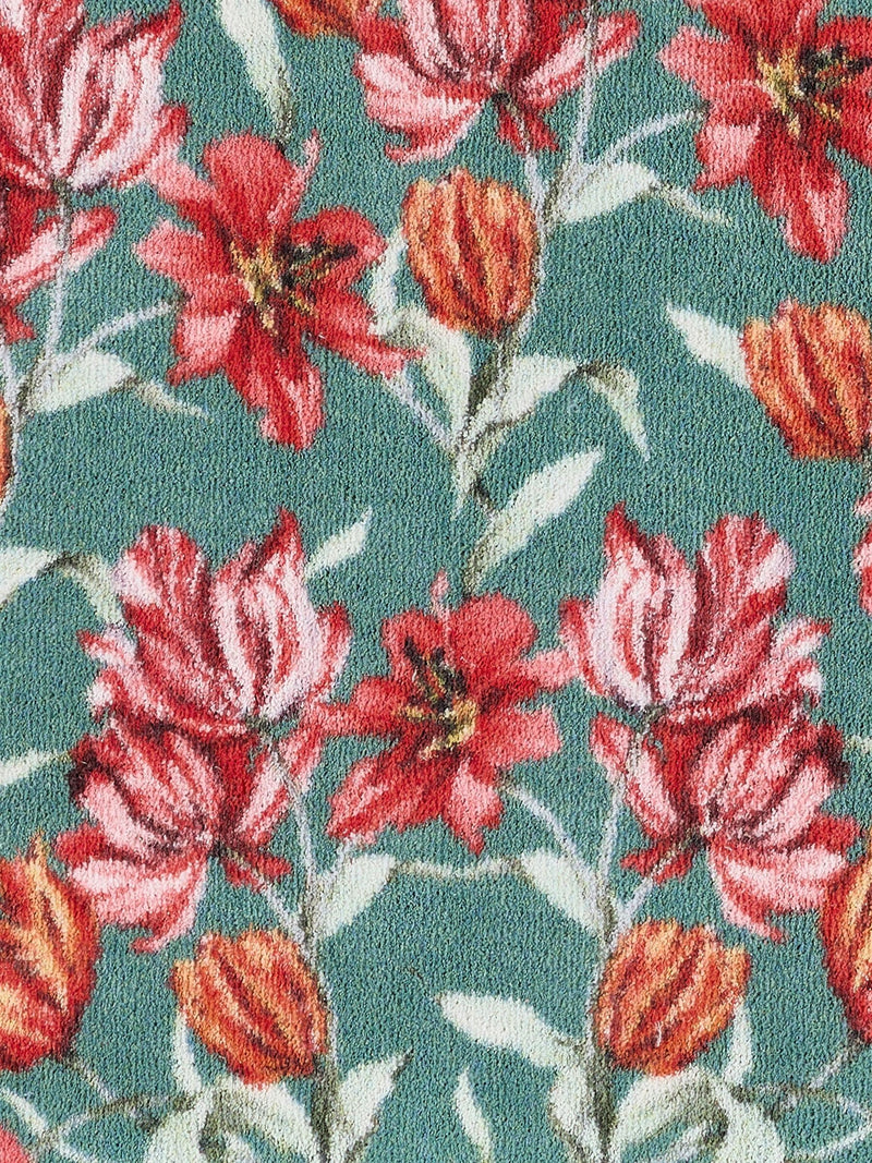 Hug Rug Green Tumbling Tulips runner 65x150cm - British product