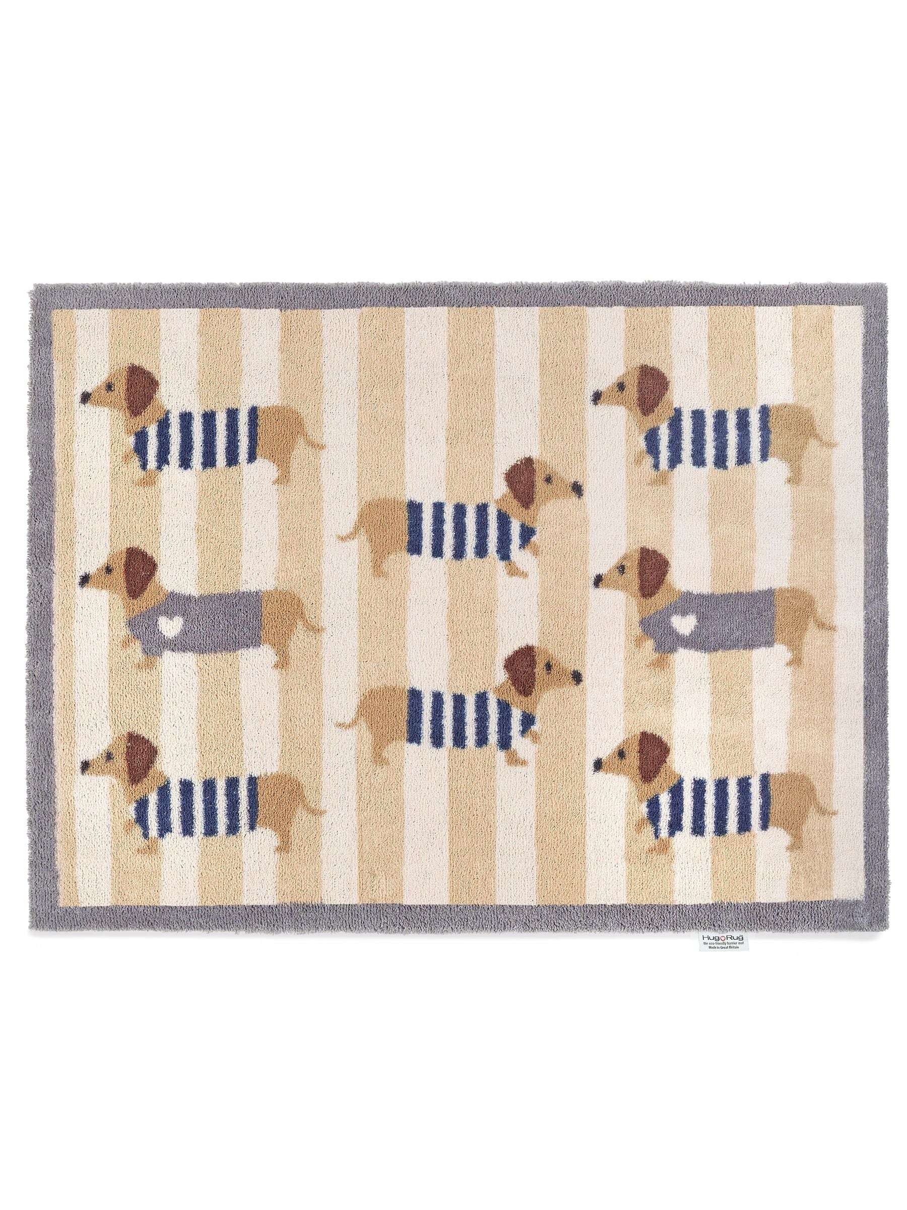 Hug Rug beige sausage dog doormat 65x85cm - British product