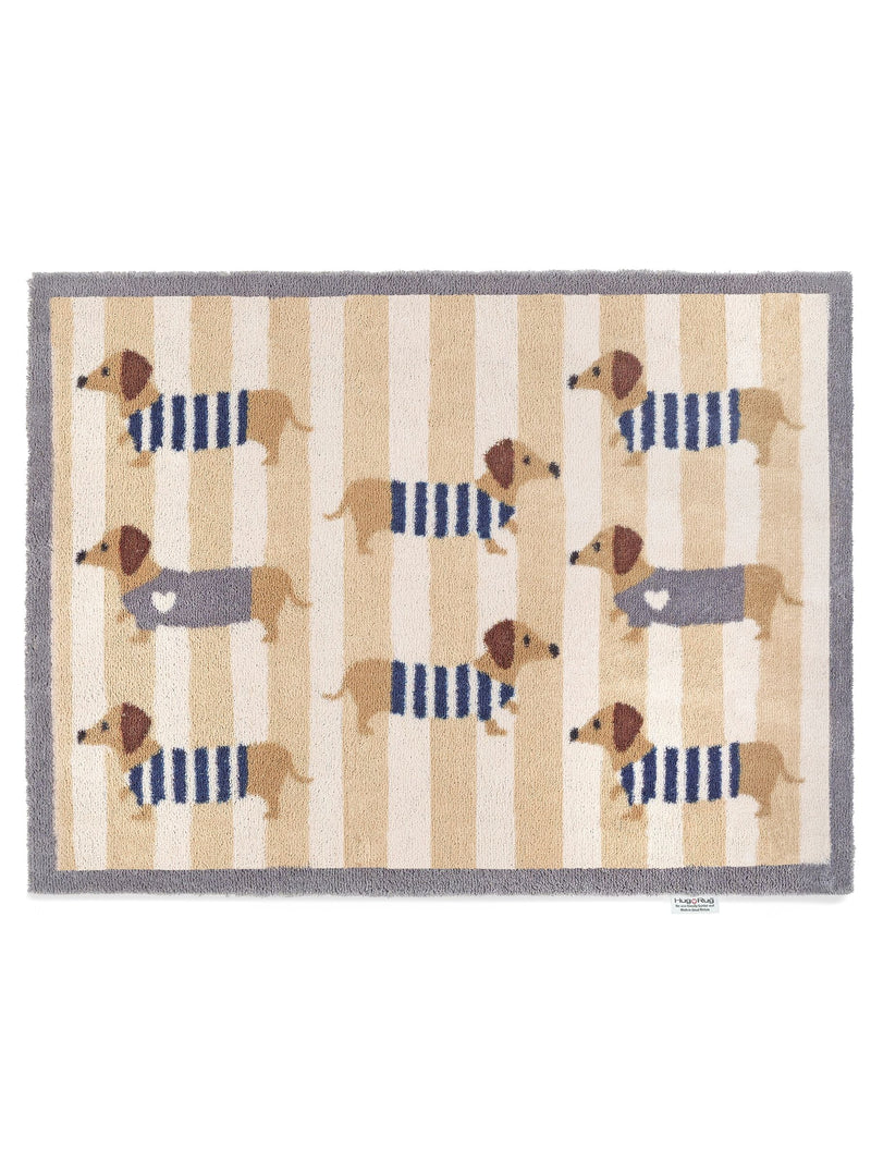 Hug Rug beige sausage dog doormat 65x85cm - British product