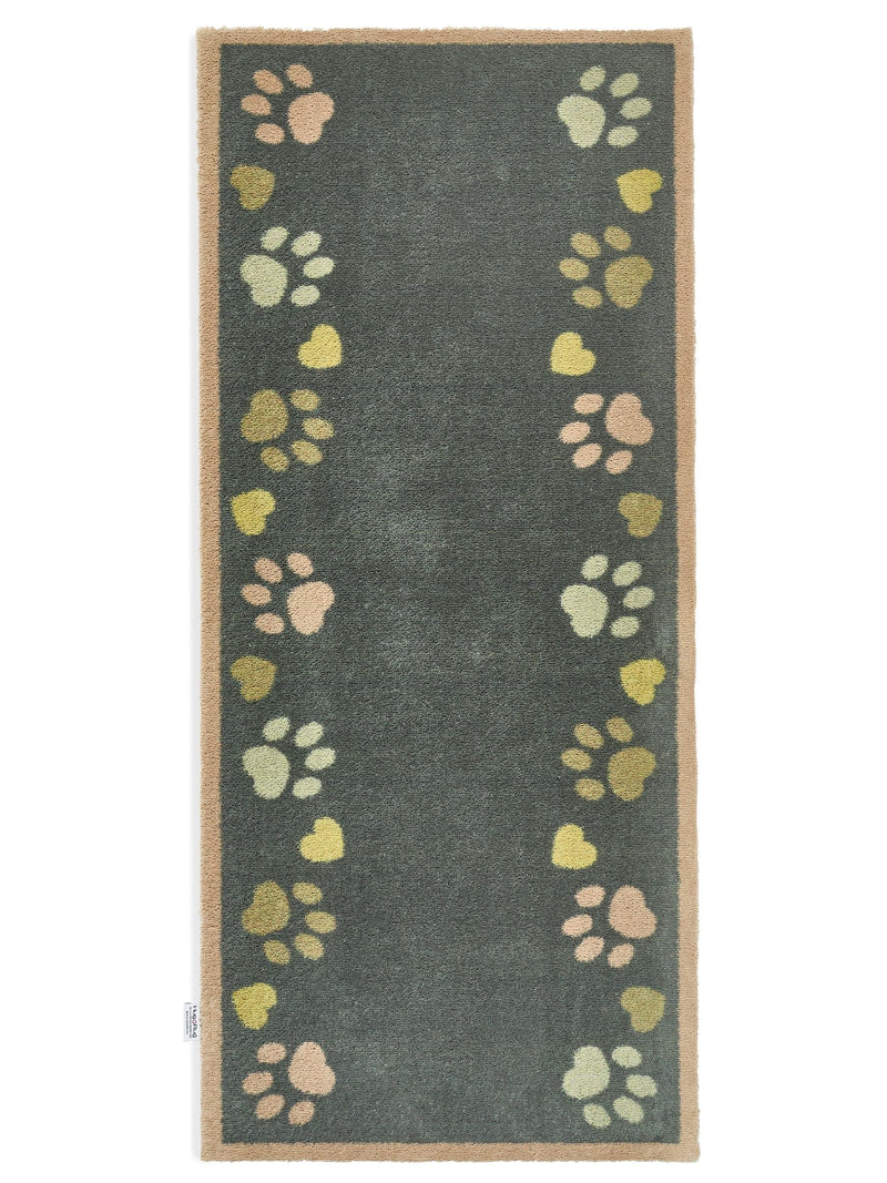 Hug Rug Green Love Paws runner rug 65x150cm (British brand)
