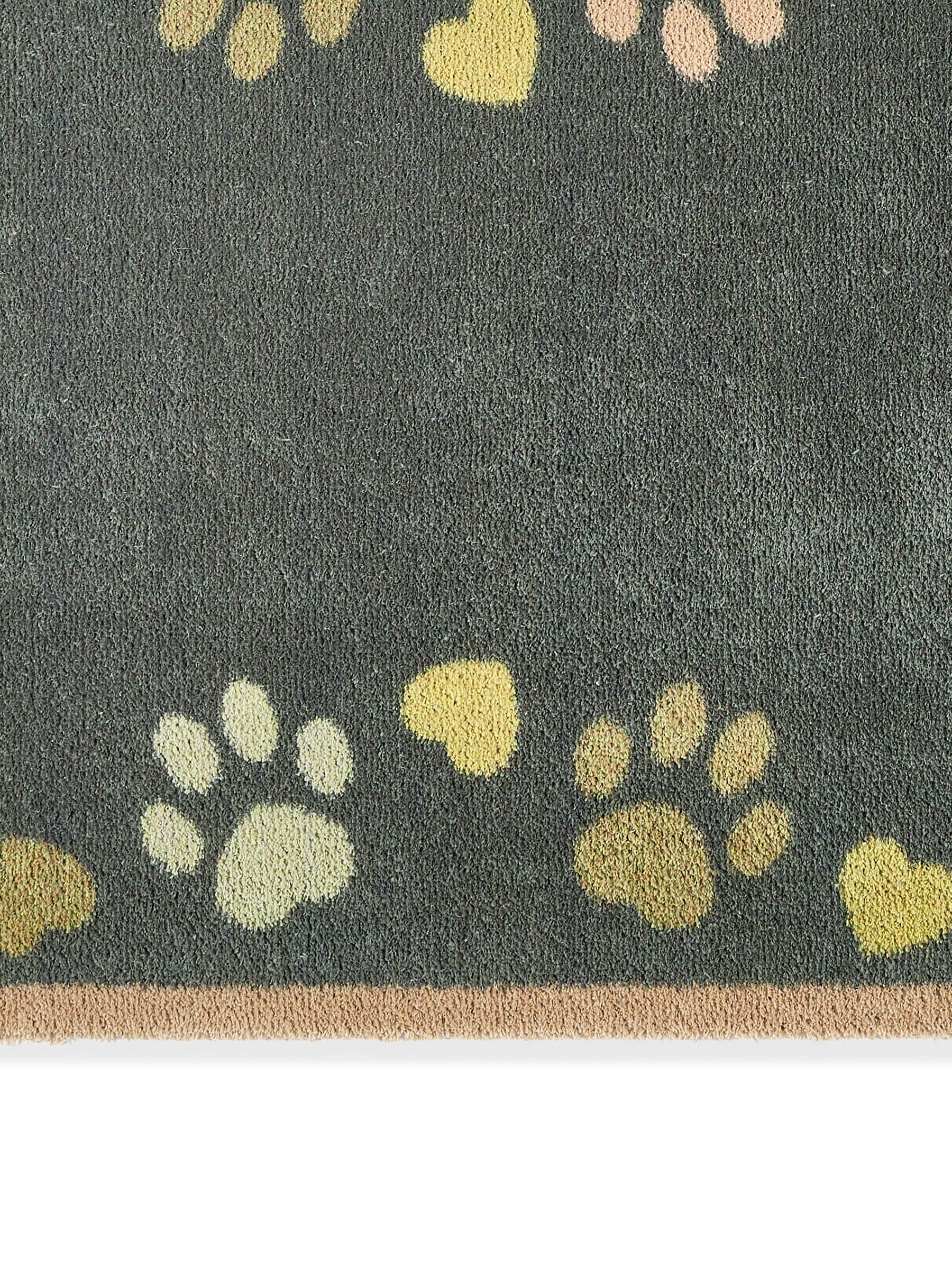 Hug Rug Green Love Paws runner rug 65x150cm (British brand)