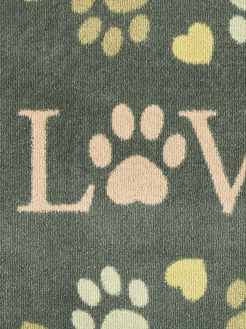 Hug Rug Green Love Paws mat 65x85cm (British brand)