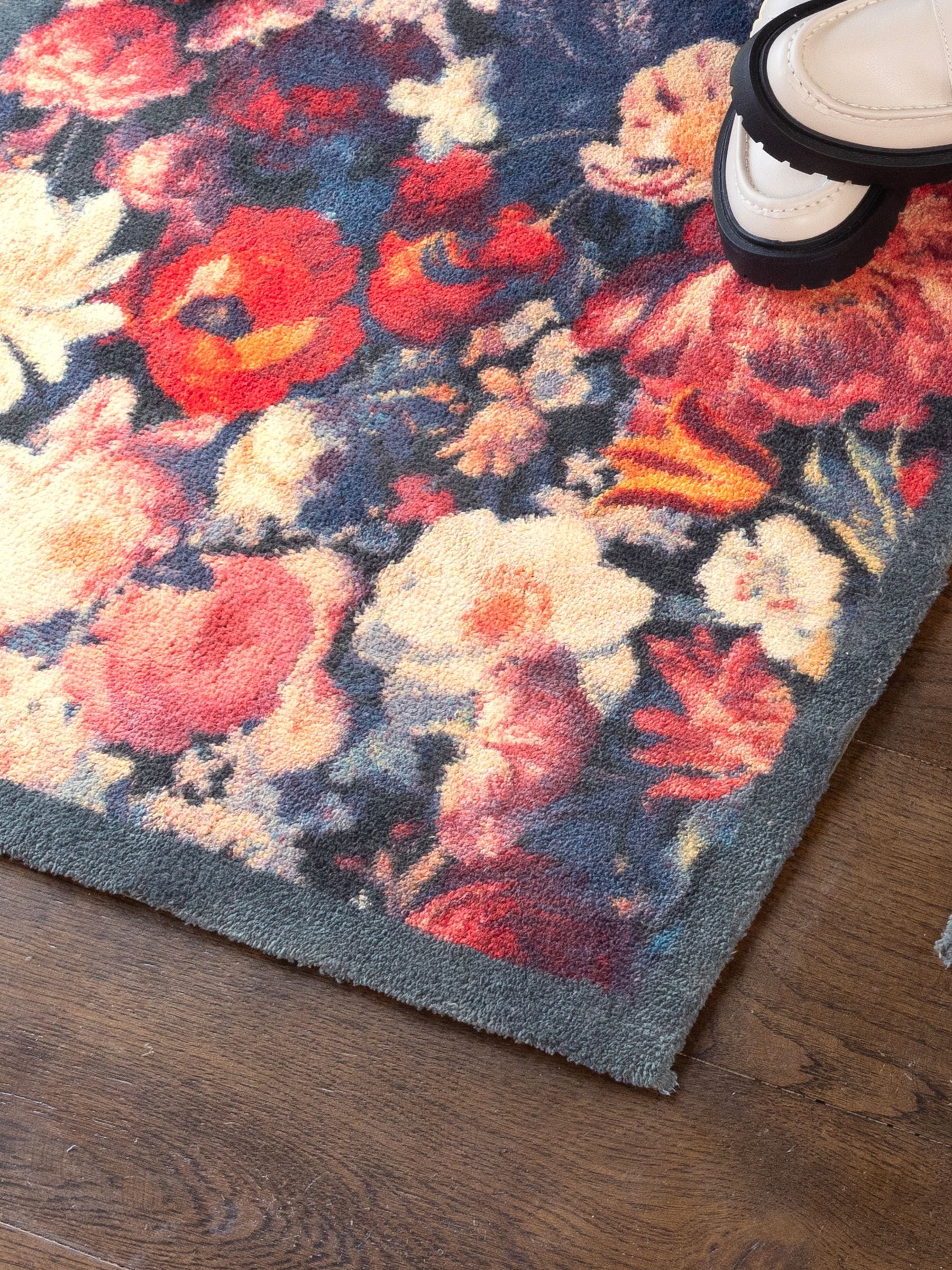 Hug Rug Navy Dark Florals mat 65x85cm (British brand)