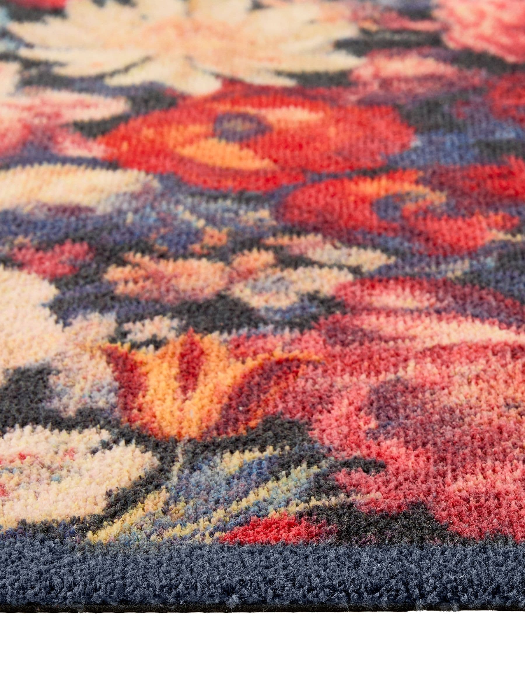 Hug Rug Navy Dark Florals mat 65x85cm (British brand)