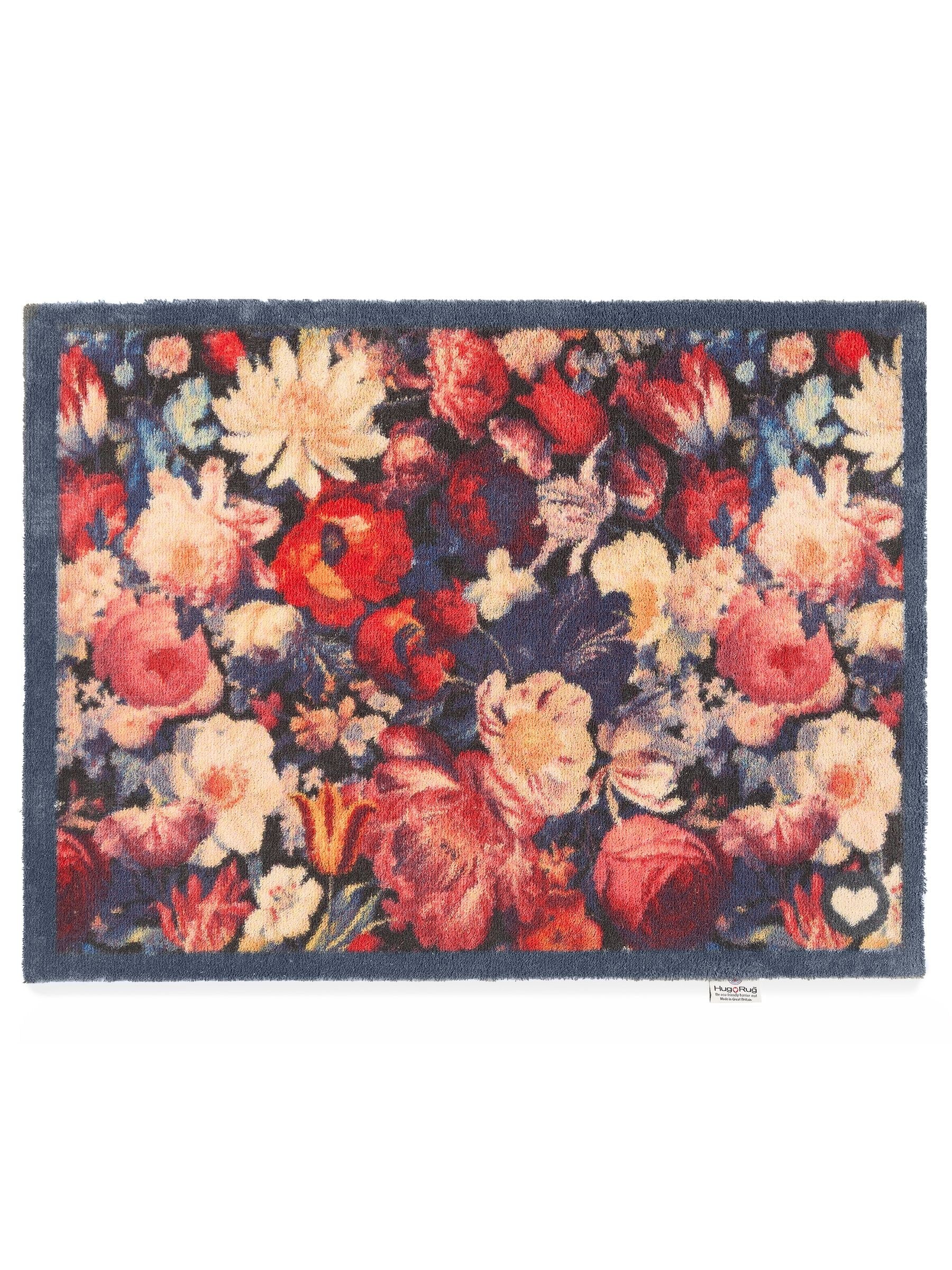 Hug Rug Navy Dark Florals mat 65x85cm (British brand)