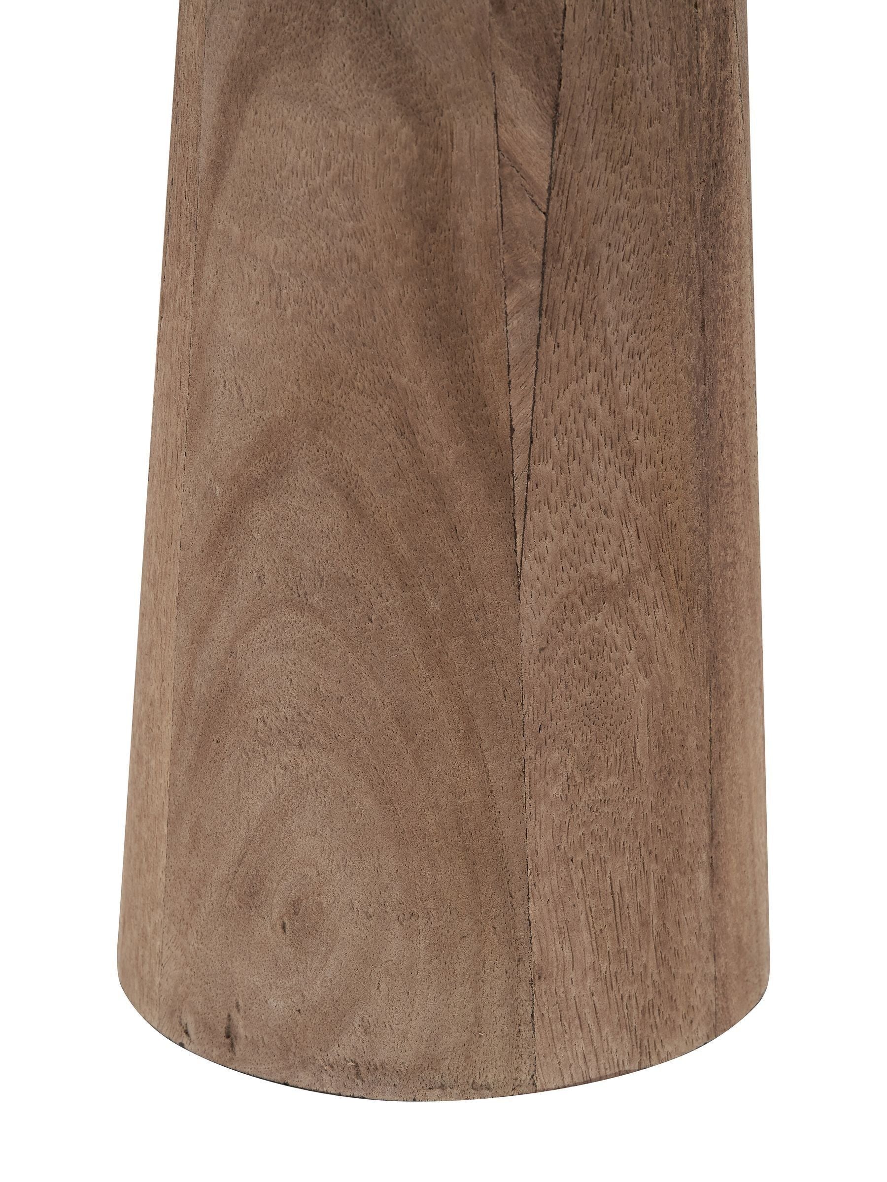 Pacific Natural conical wood table lamp with white boucle shade (British brand)