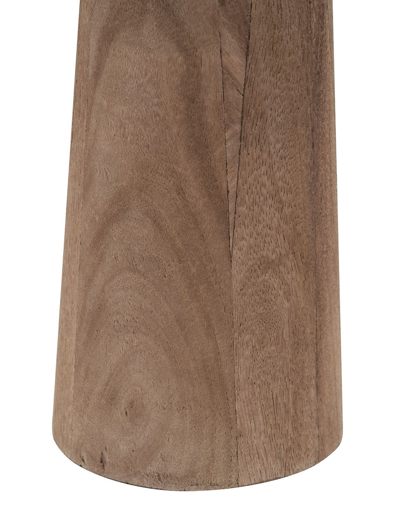 Pacific Natural conical wood table lamp with white boucle shade (British brand)