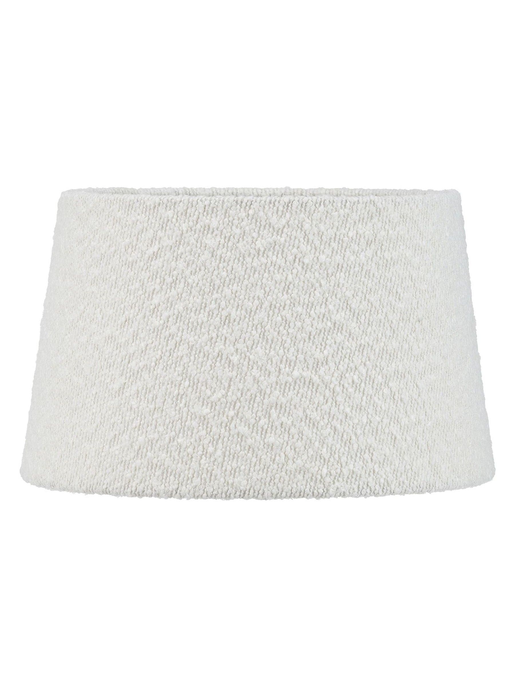 Pacific Natural conical wood table lamp with white boucle shade (British brand)