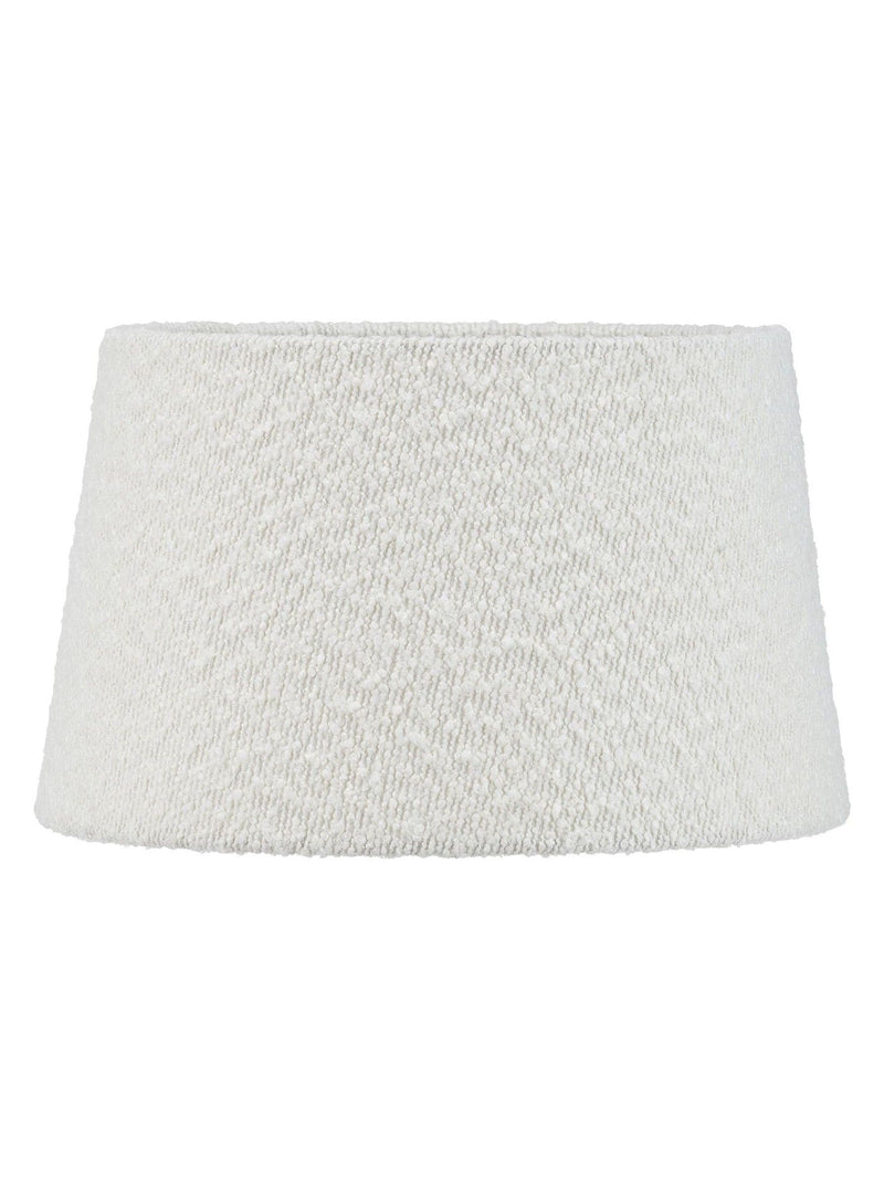 Pacific Natural conical wood table lamp with white boucle shade (British brand)