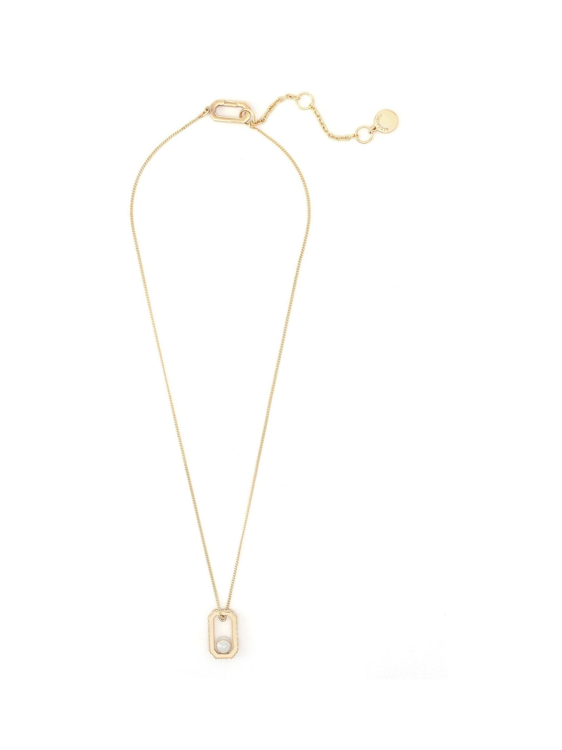 AllSaints pearl pavé hexagon pendant necklace (British brand)