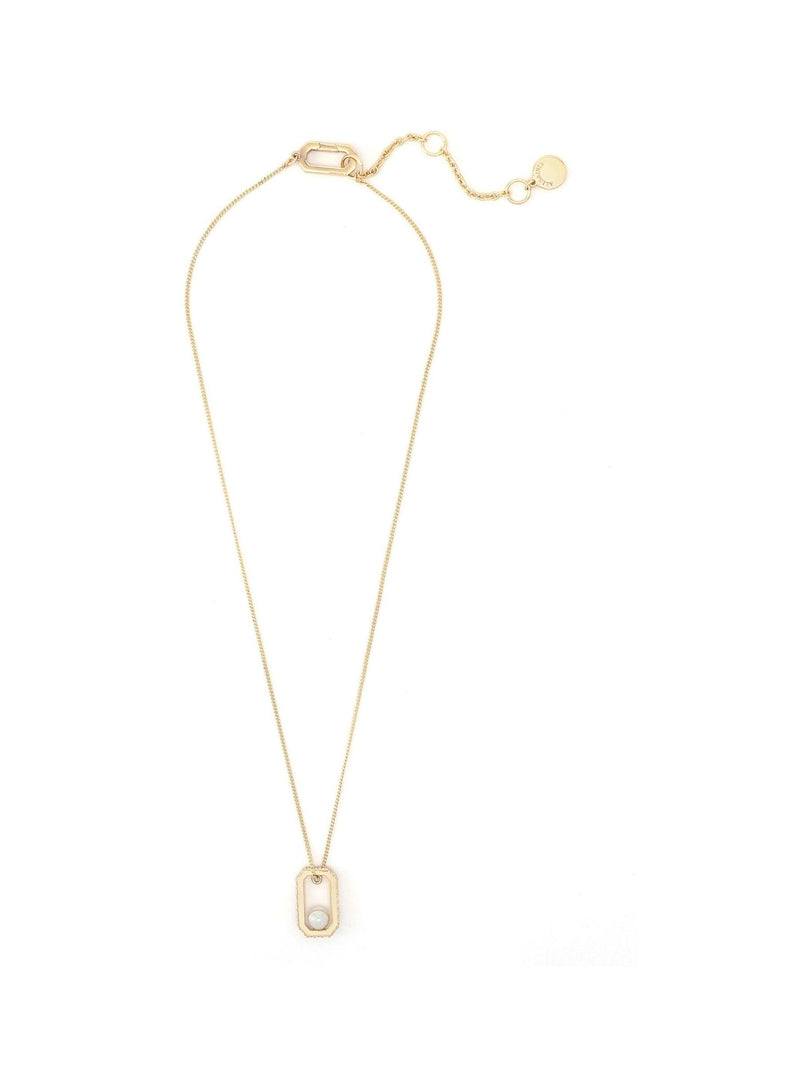 AllSaints pearl pavé hexagon pendant necklace (British brand)