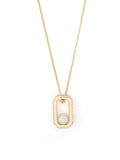 AllSaints pearl pavé hexagon pendant necklace (British brand)