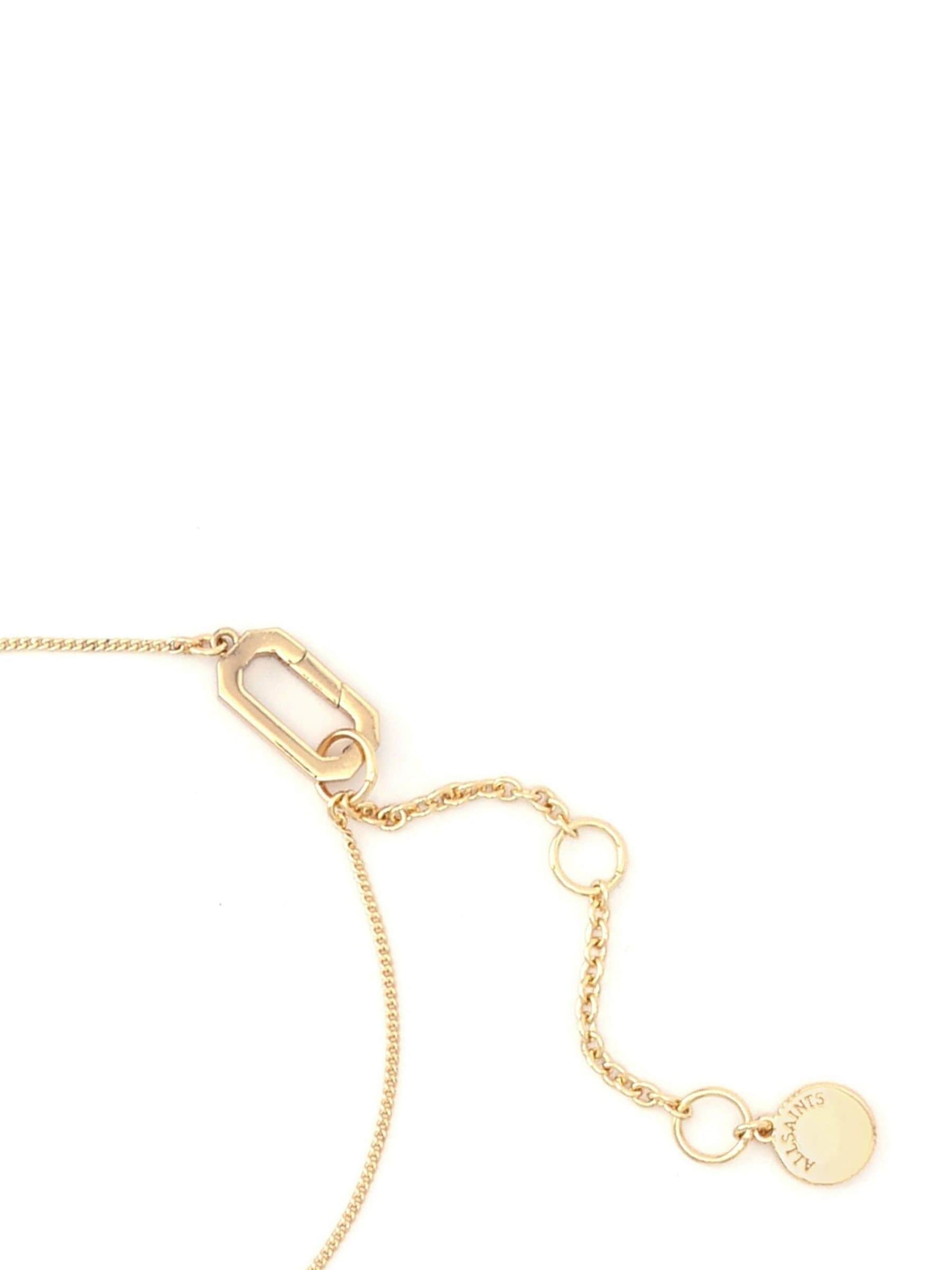 AllSaints pearl pavé hexagon pendant necklace (British brand)