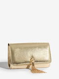 Love & Roses gold tassel clutch bag, imported from the UK