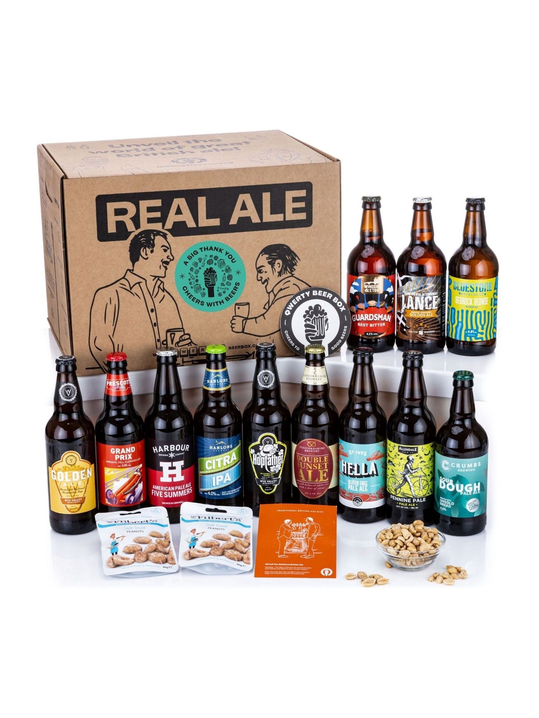 QWERTY Beer Box Thank You Real Ale Gift 12x500ml - British product