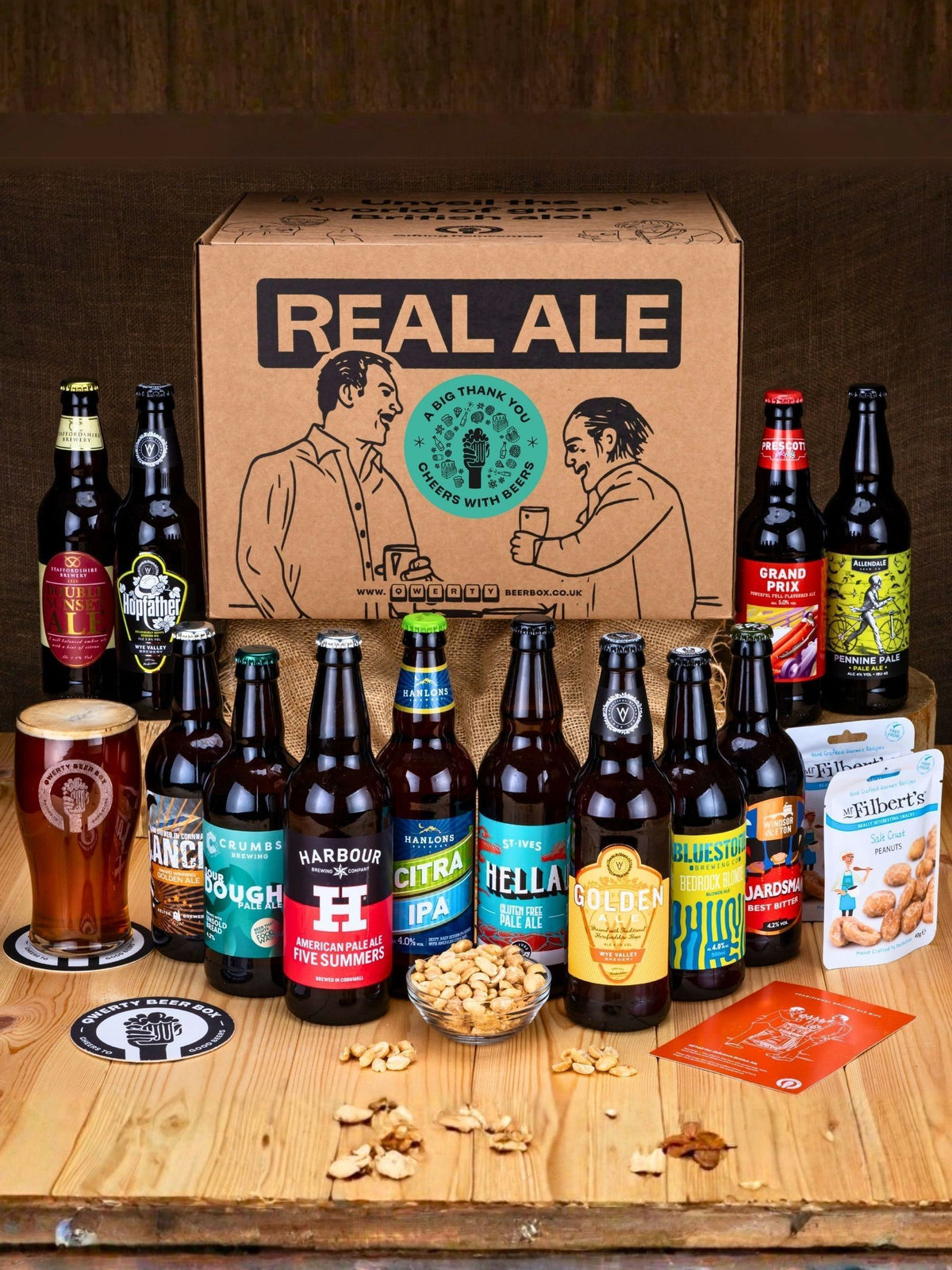 QWERTY Beer Box Thank You Real Ale Gift 12x500ml - British product