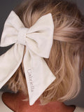 Ruff Cubs personalised velvet hair bow, imported from the UK