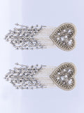 Bibi Bijoux silver tone heart shower earrings, UK version