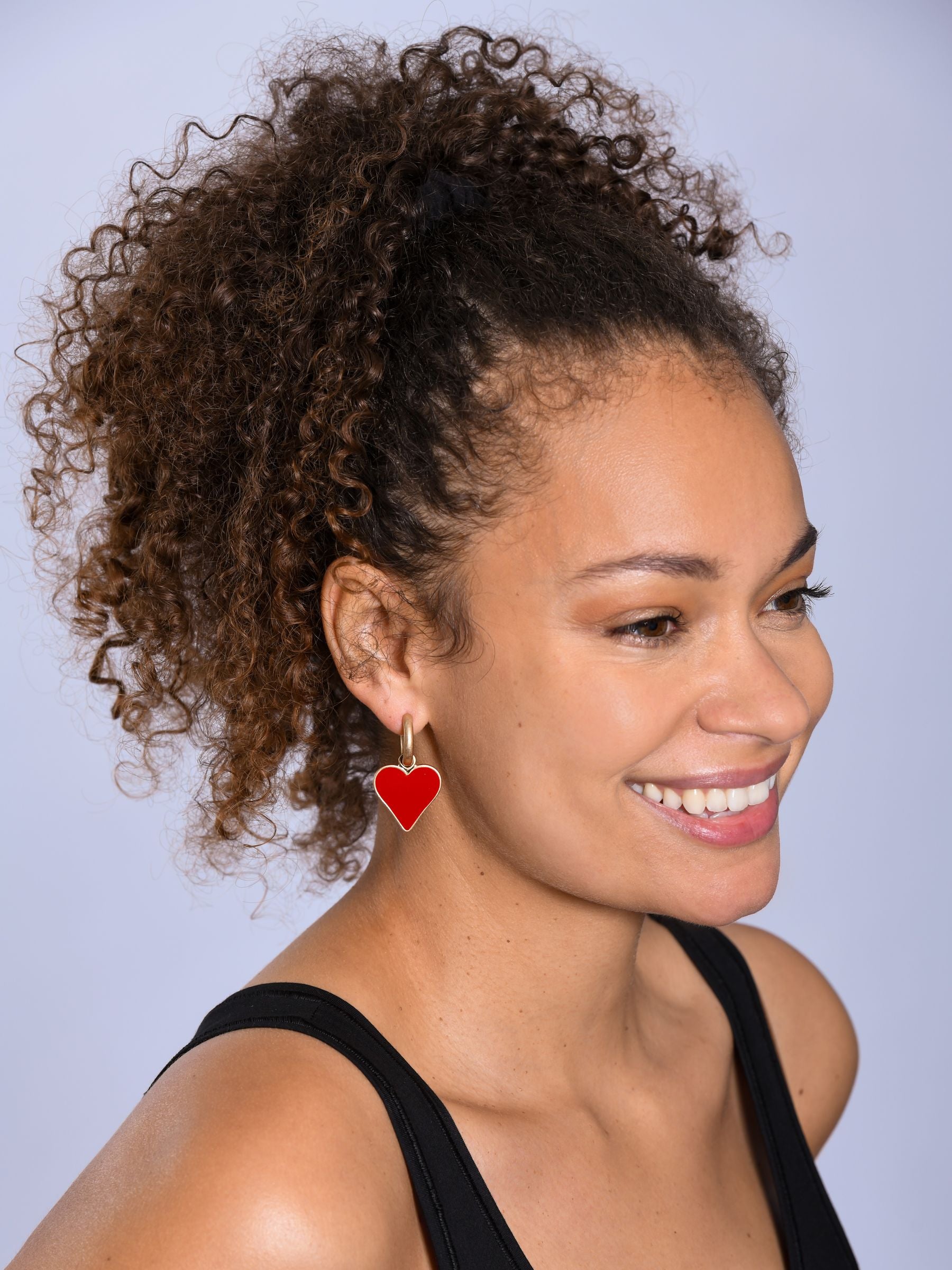 Bibi Bijoux gold tone heart drop earrings, imported from the UK