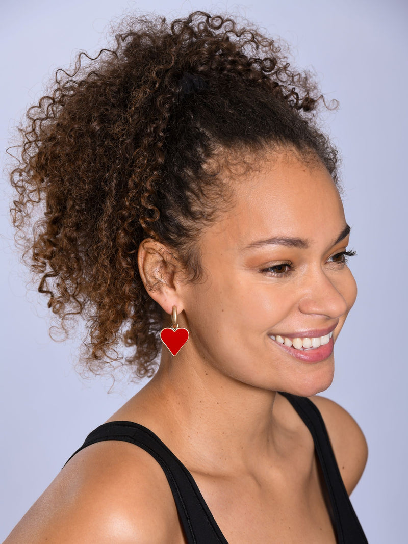 Bibi Bijoux gold tone heart drop earrings, imported from the UK