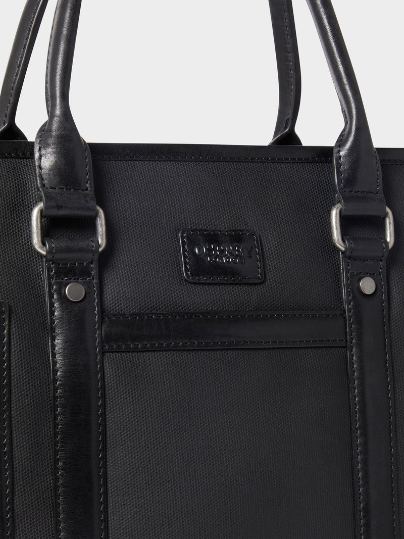 Osprey London black waxed canvas and leather large workbag, UK version