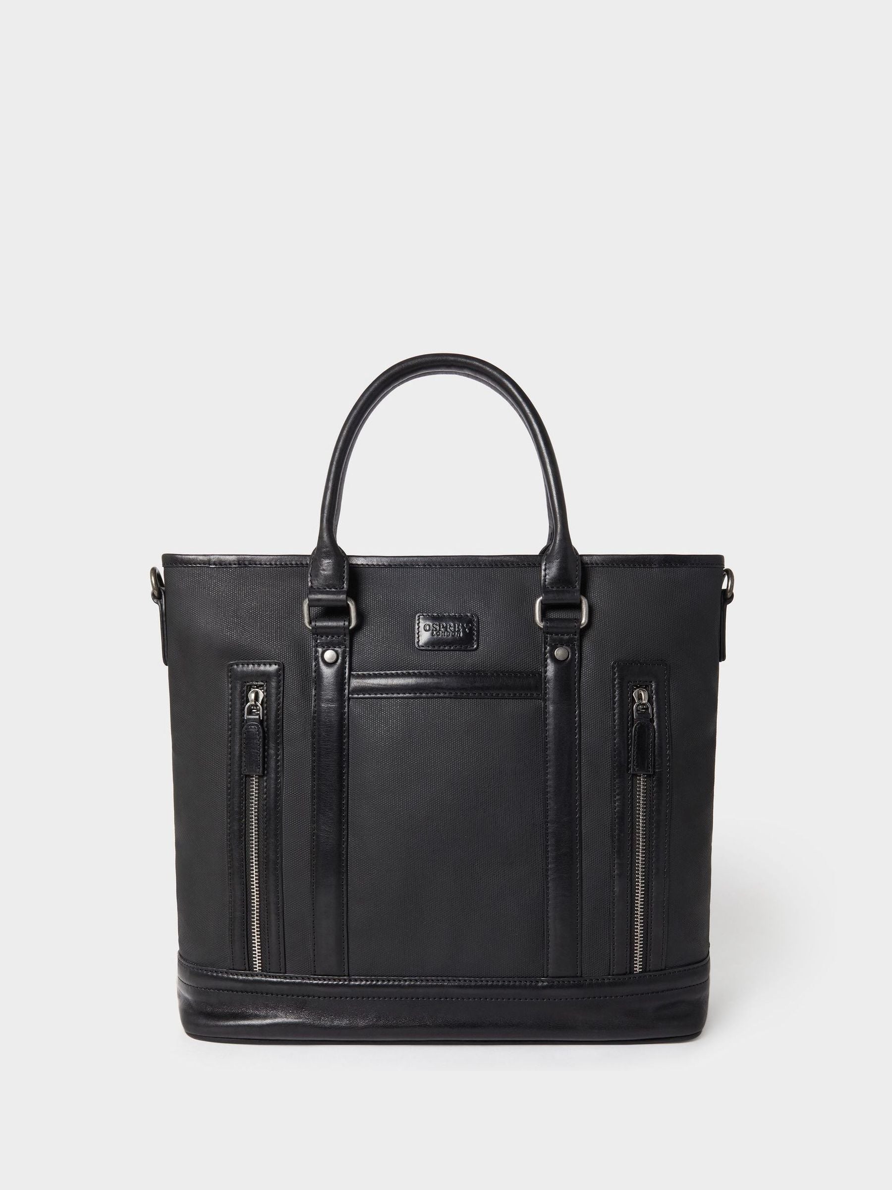 Osprey London black waxed canvas and leather large workbag, UK version