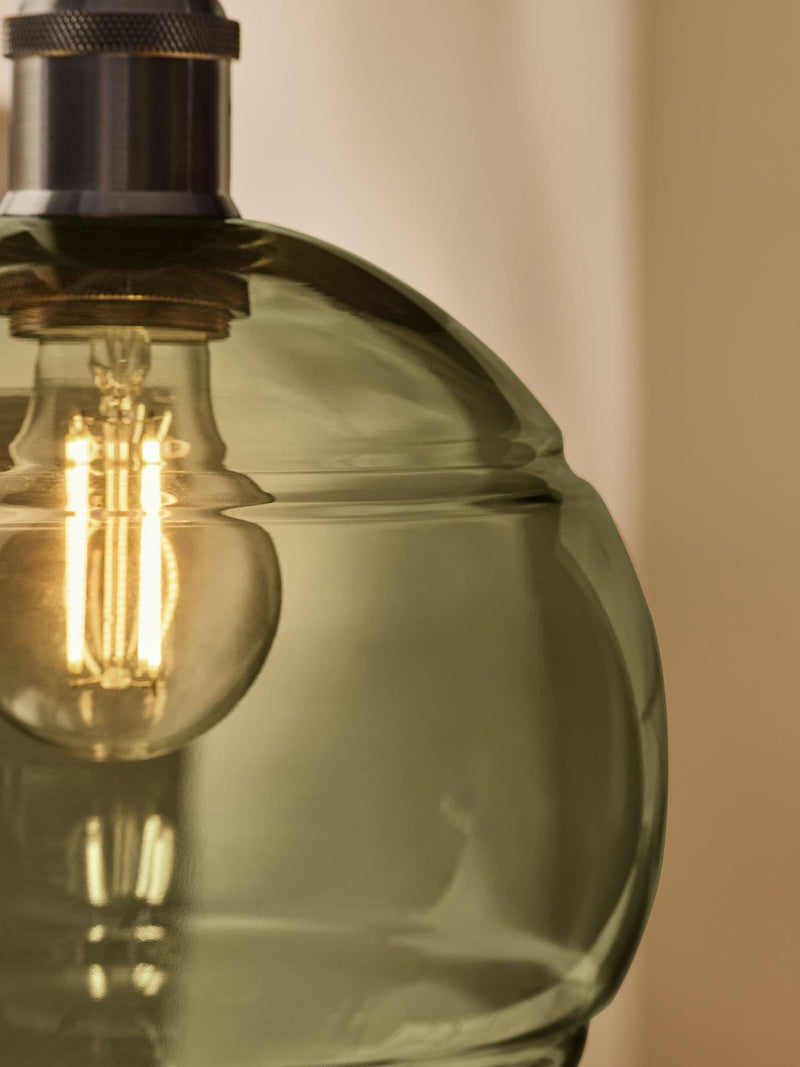 MADE.COM green Mika easyfit glass shade - British product